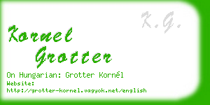 kornel grotter business card