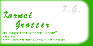 kornel grotter business card